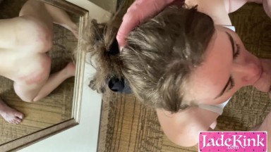 Blow job of a lifetime from a submissive girl