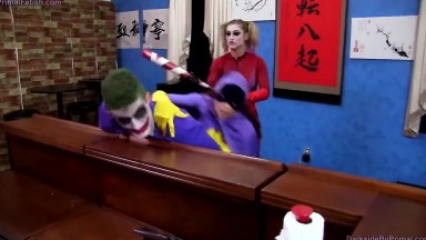Batgirl Defeated And Dominated By Joker And Harley Quinn